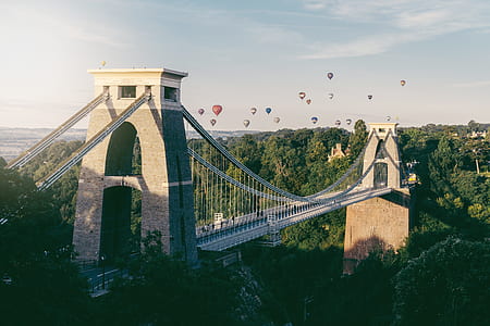 hot air balloon on bridge thumbnail