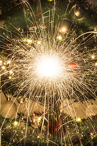 fireworks sparkler at nighttime thumbnail