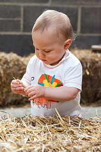 baby holding brown stick thumbnail