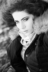 Photo of Woman Wearing Brown and Black Zip-up Parka Jacket thumbnail