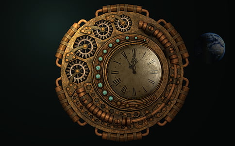 round gold wall clock thumbnail