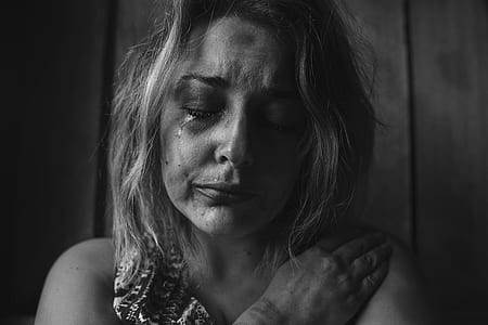 black-and-white, person, woman, dark thumbnail