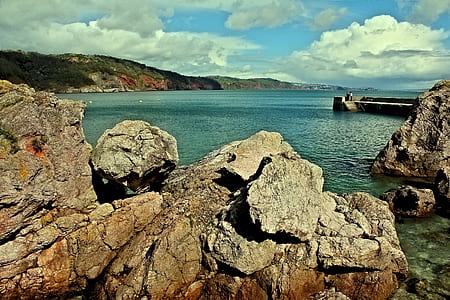 sea, landscape, mountains, nature thumbnail