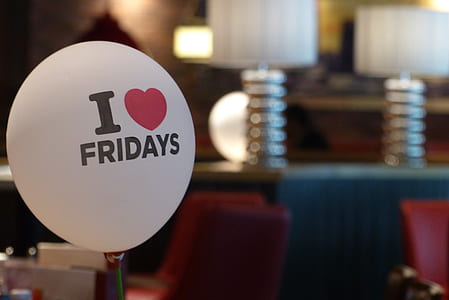 white i love fridays-printed balloon thumbnail