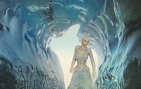 Ice Queen inside ice cave during day time thumbnail