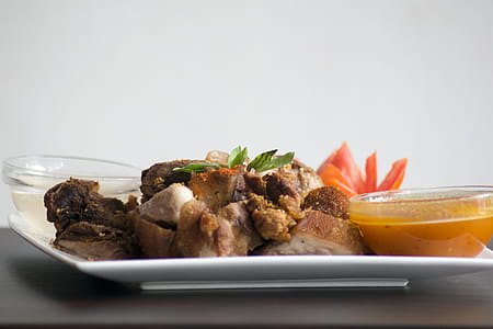 Fried Chicken Serving on White Ceramic Plate thumbnail