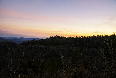 Dusk over the Blue Ridge Mountains in Great Smoky Mountains National Park, Tennessee thumbnail