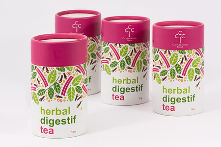 four Herbal Digestif Tea bottles thumbnail