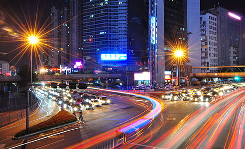 street lights near on buildings thumbnail