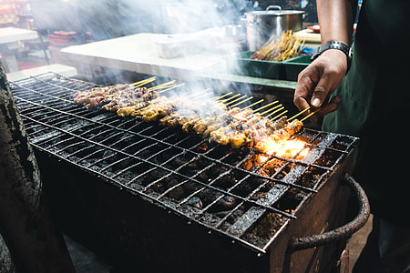 Grilling chicken satay thumbnail