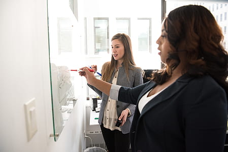 Two Women Writing on the White Board thumbnail
