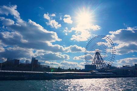 silhouette photo of ferris wheel thumbnail