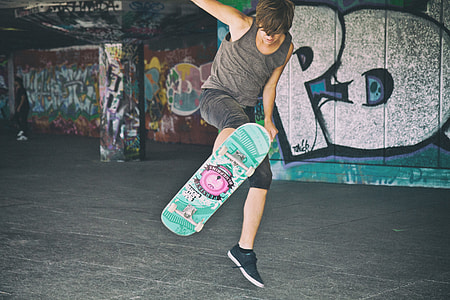 A skater in action on the Southbank in London, England. Image captured with a Canon DSLR thumbnail