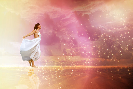 woman in white dress illustration thumbnail