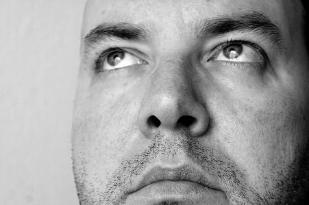 grayscale photography of man's face thumbnail