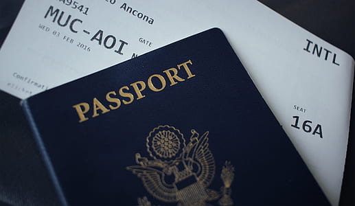 Passport on white textile thumbnail