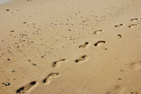 foot steps on sand thumbnail