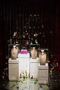 necklaces on rack with glass cover thumbnail