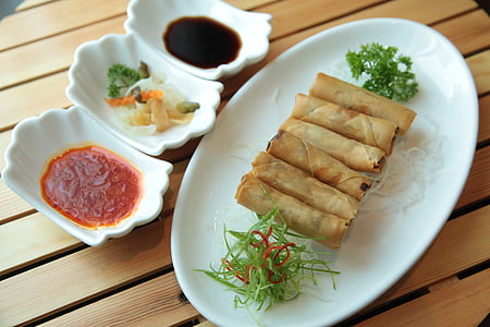 shanghai rolls on platter thumbnail