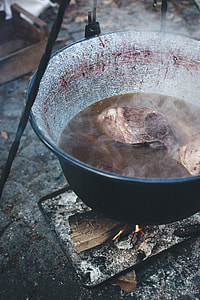 Cooking in a kettle outside thumbnail