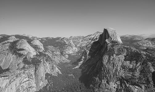 grayscale photography of mountains thumbnail