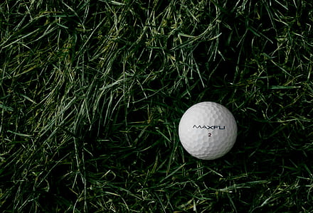 white golf ball on green grass lawn thumbnail