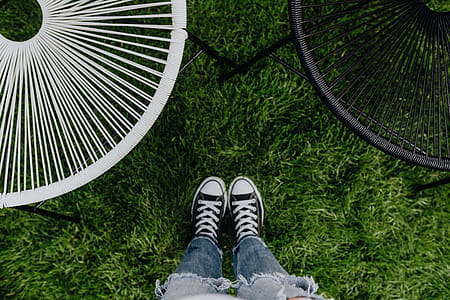 Grass, concrete, sneakers thumbnail