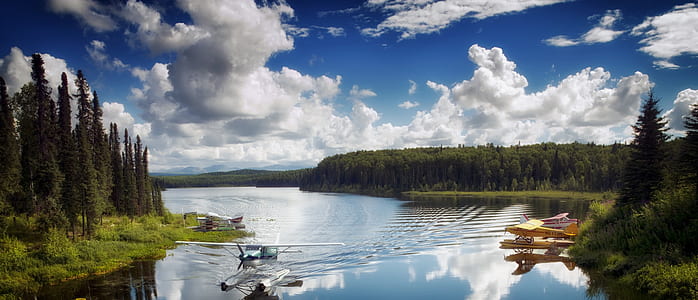 landscape photo of white boat on body of water thumbnail