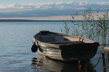 brown boat near the dock thumbnail