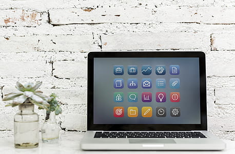 MacBook Pro beside glass vase thumbnail