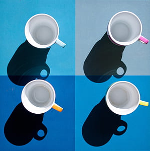 flat lay photography of four mugs with different colors thumbnail