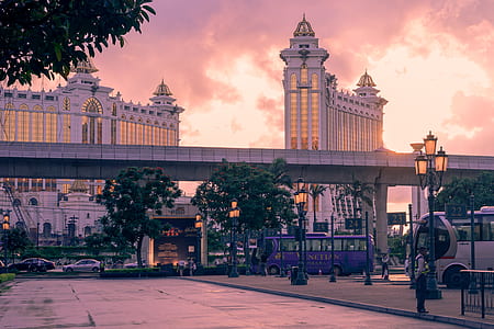 city, vehicles, dawn, sunset thumbnail
