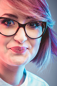 closed-up photo of woman eyes open with eyeglasses thumbnail
