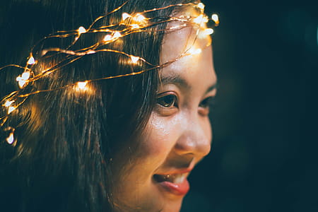 Woman Wearing String Lights thumbnail