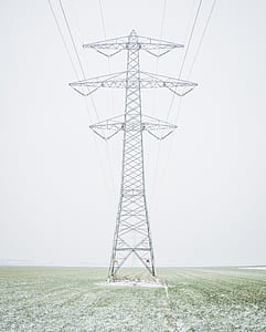 low angel view of transmission tower thumbnail