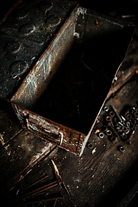 Old boxes in a workshop thumbnail