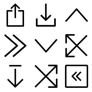 Arrow and Interface svg vector icon sets