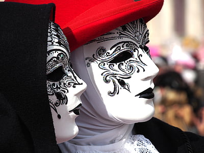 two person wearing masquerade masks thumbnail