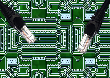 black ethernet cable and green circuit board thumbnail