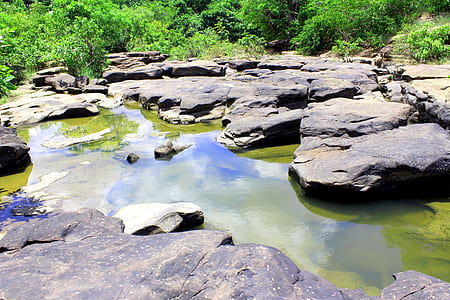 nature, water, rocks, moss thumbnail