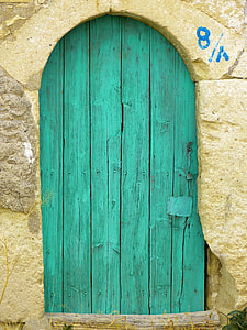 green wooden door closed thumbnail