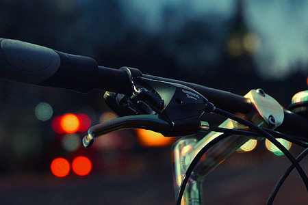 focused photo of a bicycle handle bar thumbnail