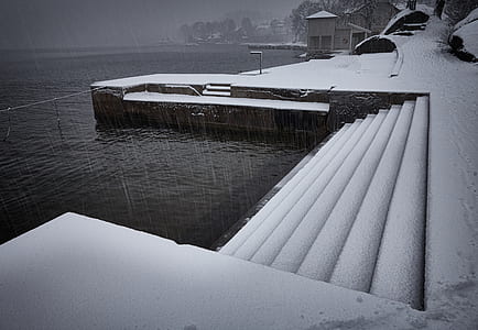 grayscale photography of empty concrete dock thumbnail