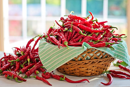 shallow focus photography of red chili lot thumbnail