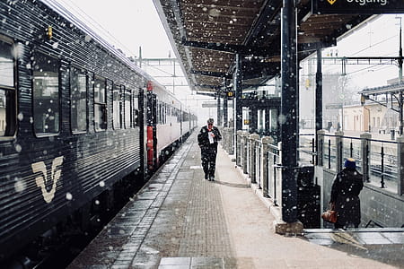 Man Walks Beside Train thumbnail