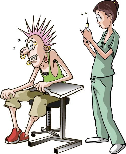 Krankenschwester Taetowierte Cartoon Kondomsex