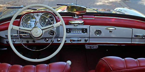 red and gray Mercedes-Benz interior thumbnail