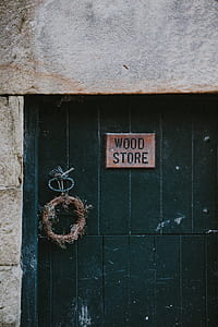 brown wood store attached on door thumbnail