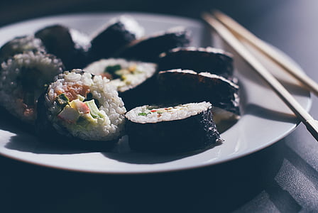 sushi on white plate thumbnail
