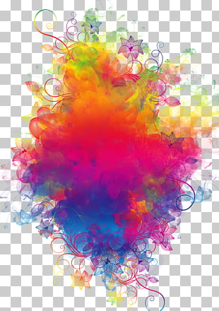 Colored smoke, assorted-color floral and smoke PNG clipart
